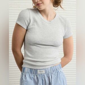 American Eagle Waffle Hey Baby Tee | XS